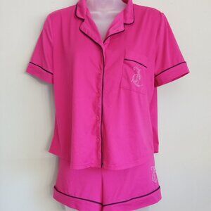 Juicy Couture Women’s Collar Shirt and Shorts Pajama Set